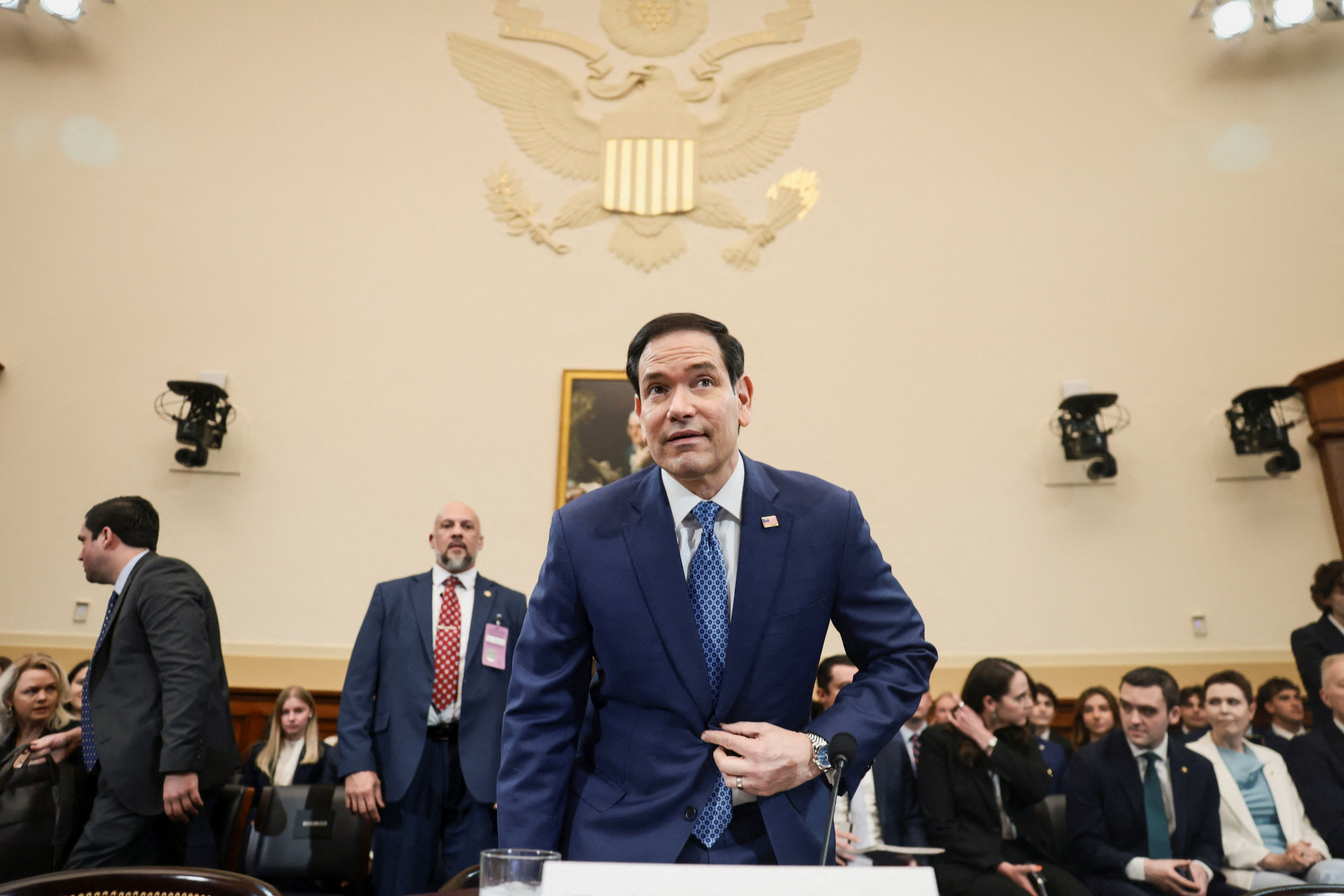 Marco Rubio arrives to testify at a U.S. House Foreign Affairs Committee (Reuters)