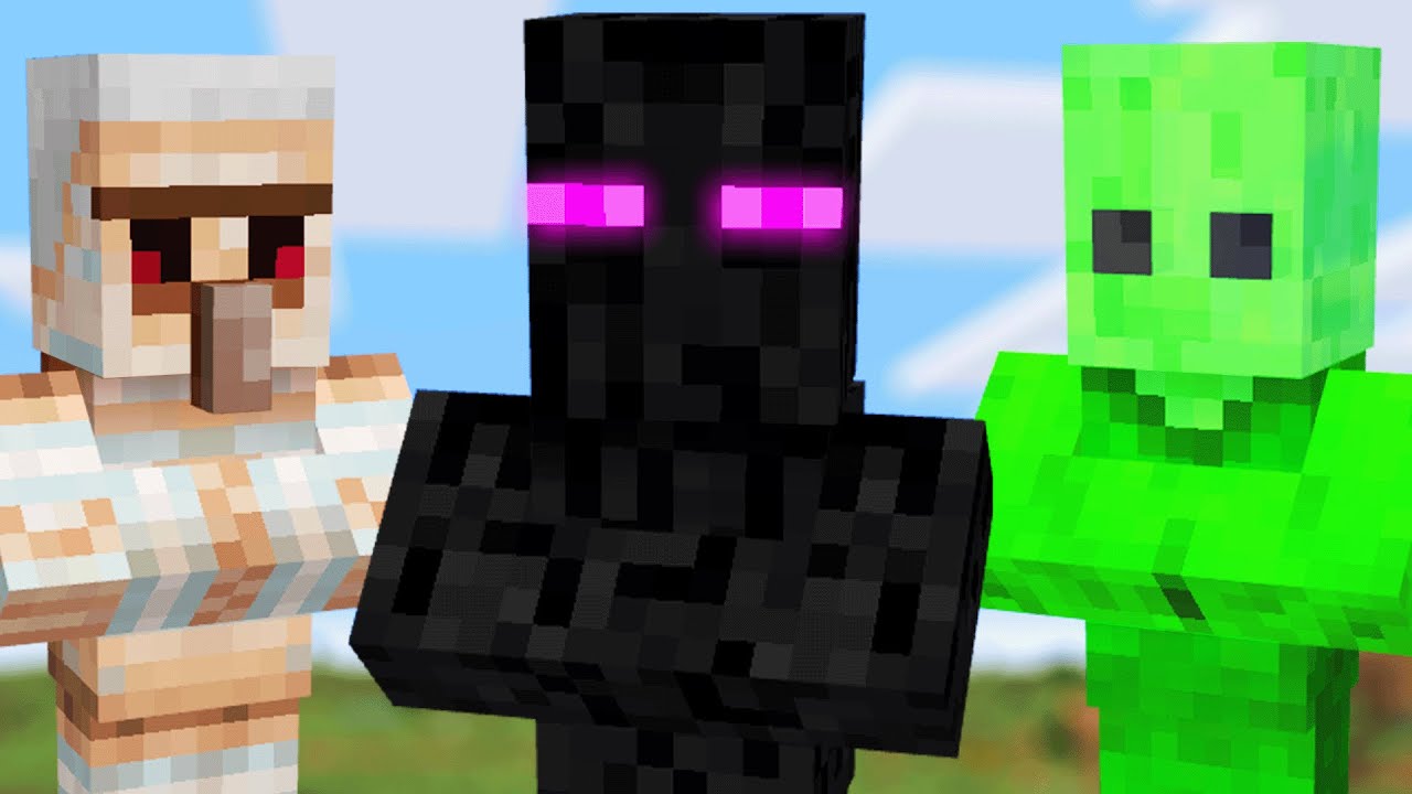 Trading with powerful custom villagers to survive in Minecraft
