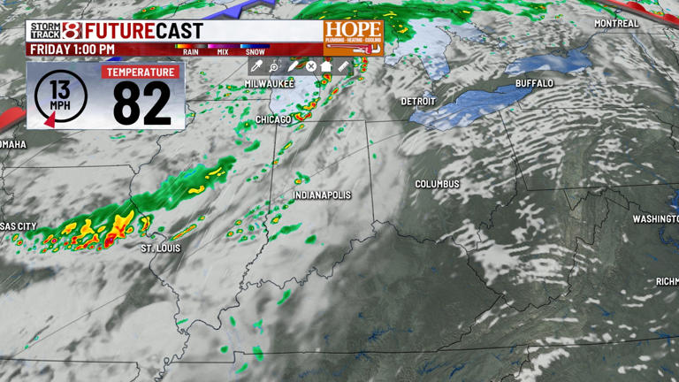 Warm and dry conditions continue before humid and stormy weather moves ...