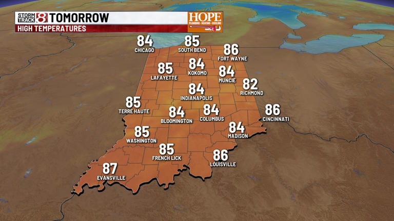 Warm and dry conditions continue before humid and stormy weather moves ...