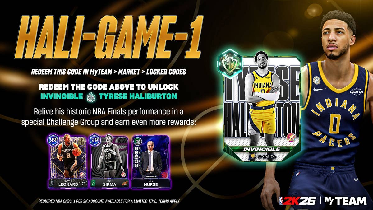 NBA 2K26 locker code gives free invincible Tyrese Haliburton