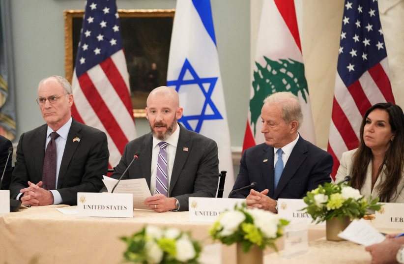A meeting between Israeli and Lebanese delegations hosted by the United States, after the Trump administration said Israel and Lebanon agreed to implement a ceasefire to end hostilities, at the State Department in Washington, DC, US, June 3, 2026. (credit: REUTERS/Nathan Howard)