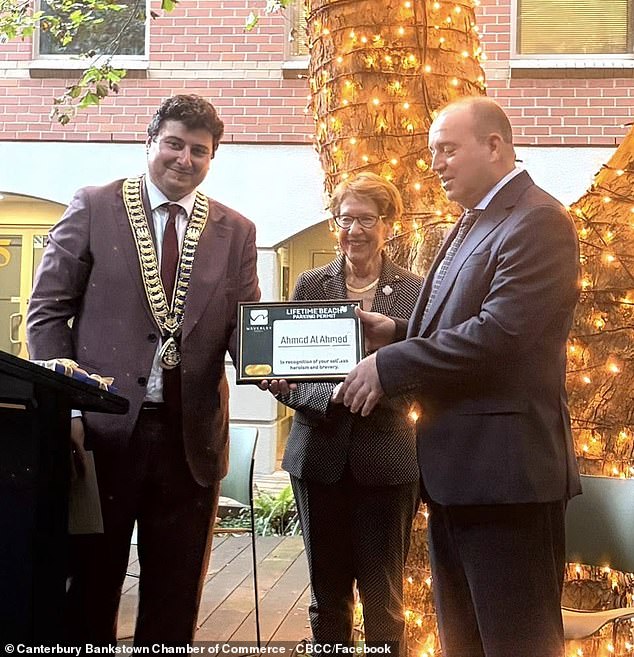Ahmed Al Ahmed was previously presented with a Key to the City and a lifetime Waverley Beach Pass in recognition of his bravery during the December 14 shooting