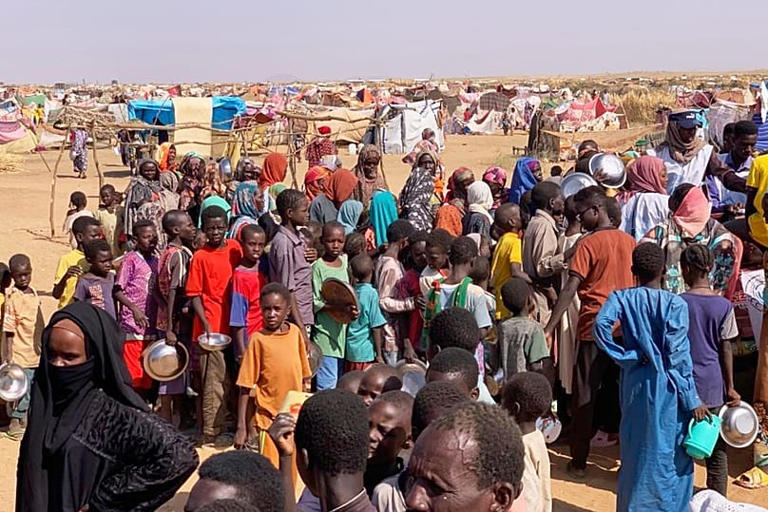 Displaced families from el-Fasher at a displacement camp in Tawila, 31 October, 2025 AP Photo