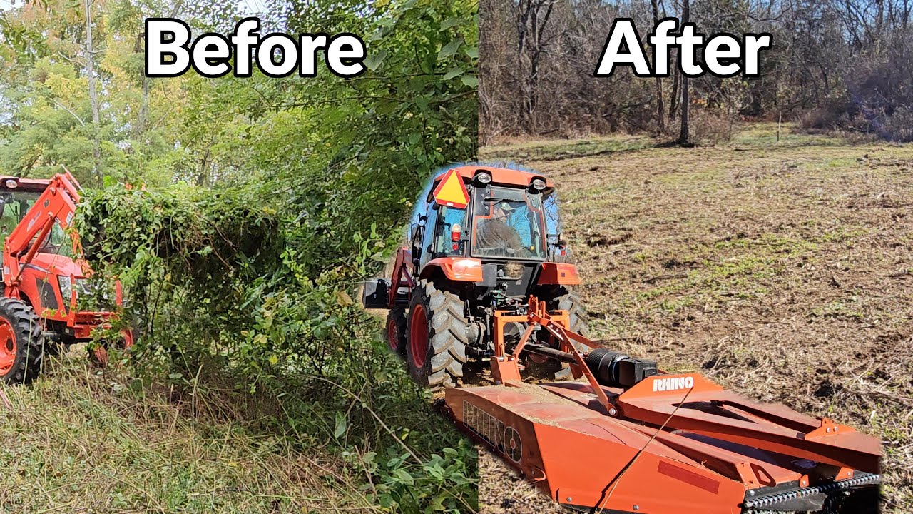 Clearing overgrown fields with a heavy-duty mower: one-pass transformation