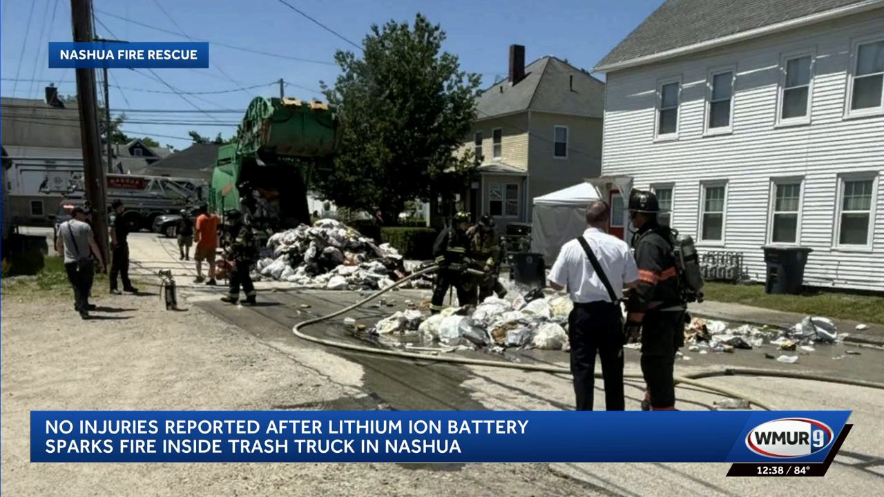 No injuries reported when lithium-ion battery catches fire in garbage truck