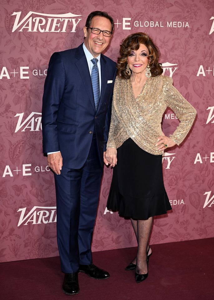 Percy Gibson and Joan Collins at Variety's Power of Women: London event in June 2026.