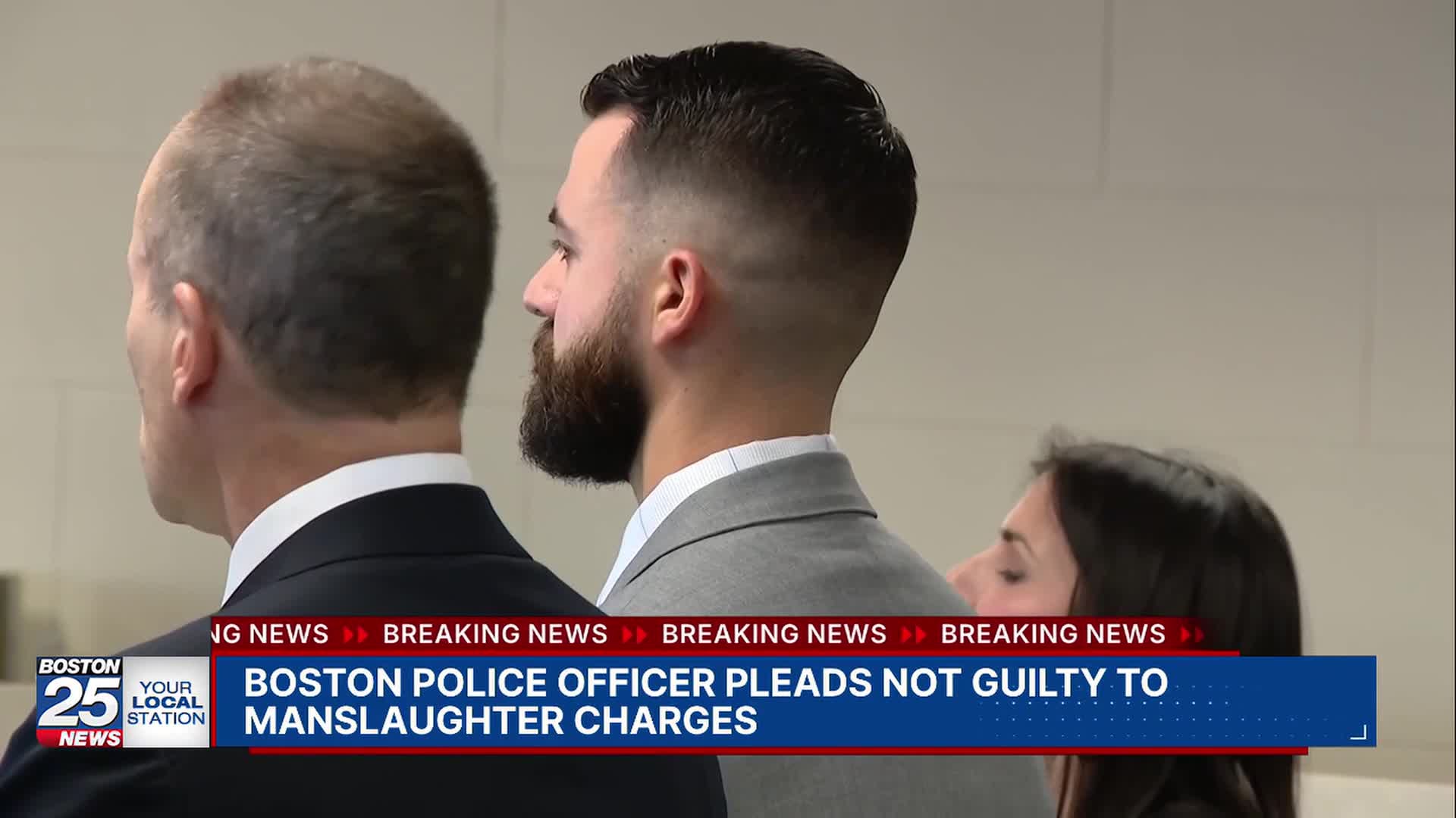 Boston police officer pleads not guilty to manslaughter charge in ...