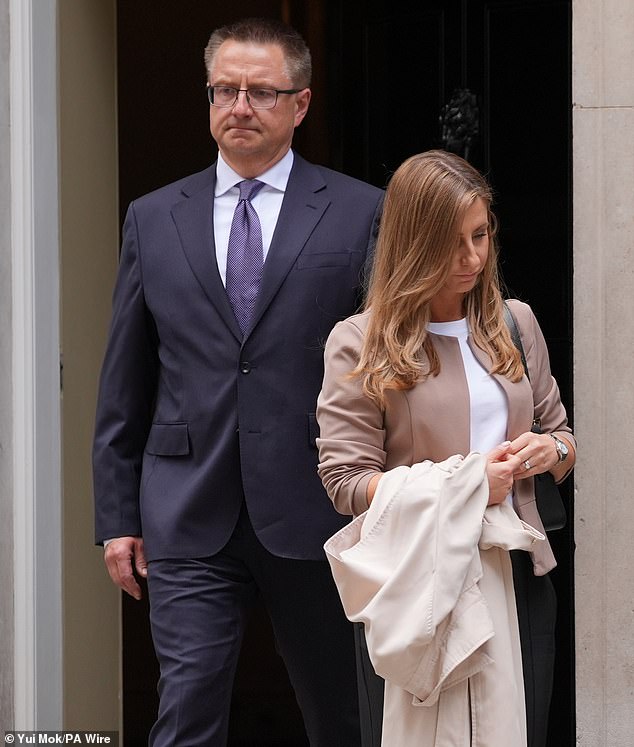 Henry's stepmother, Katie Woodcock, and father Mark Nowak, were seen leaving No 10 Downing Street following a private meeting with Sir Keir Starmer