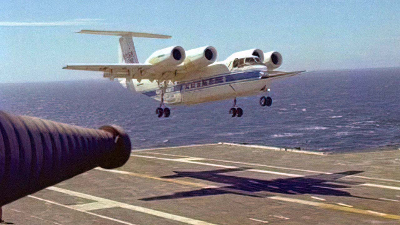 The 4-engine plane that landed on a carrier without arresting wires