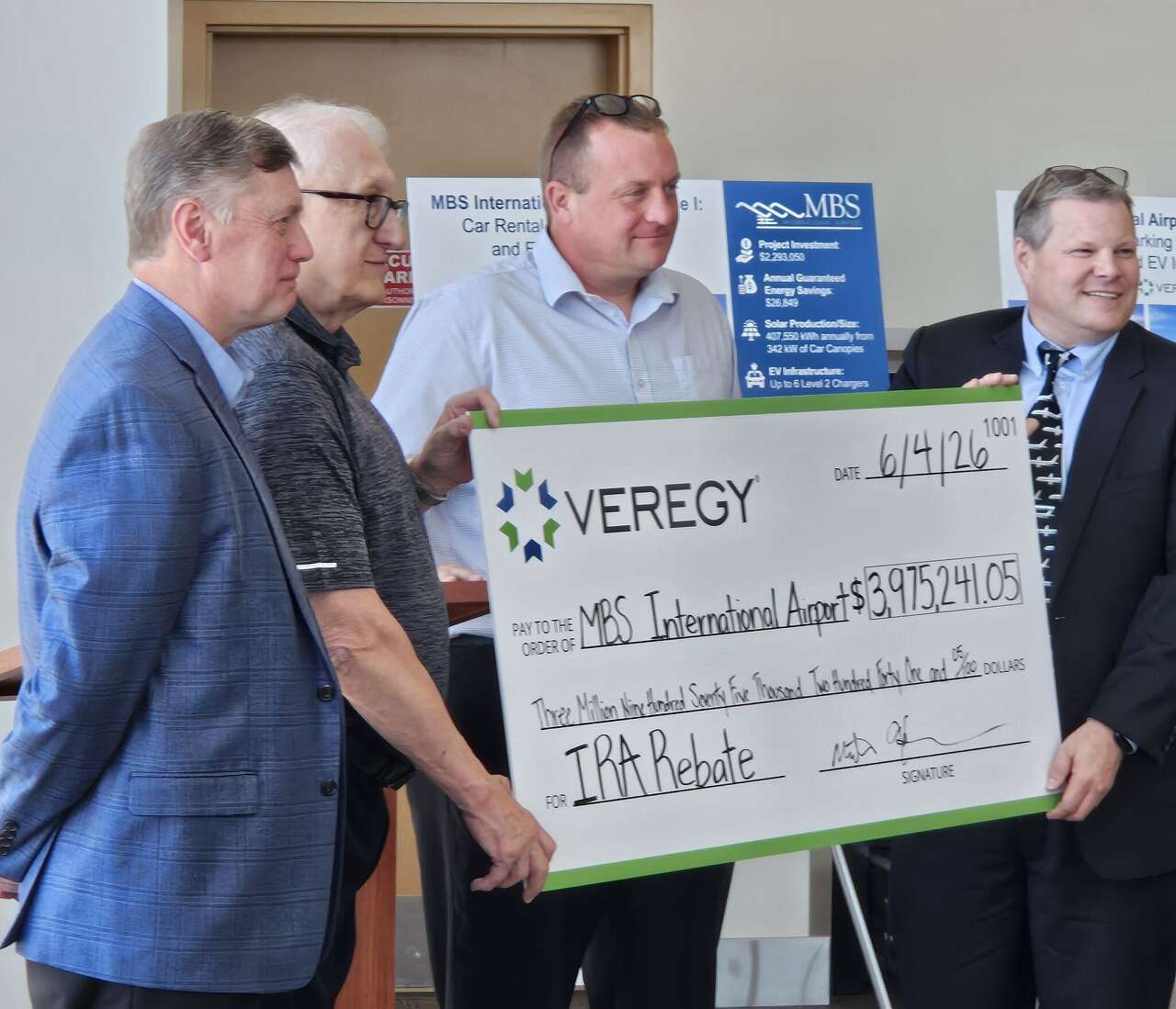 MBS airport unveils $9.5 million solar project with parking canopy