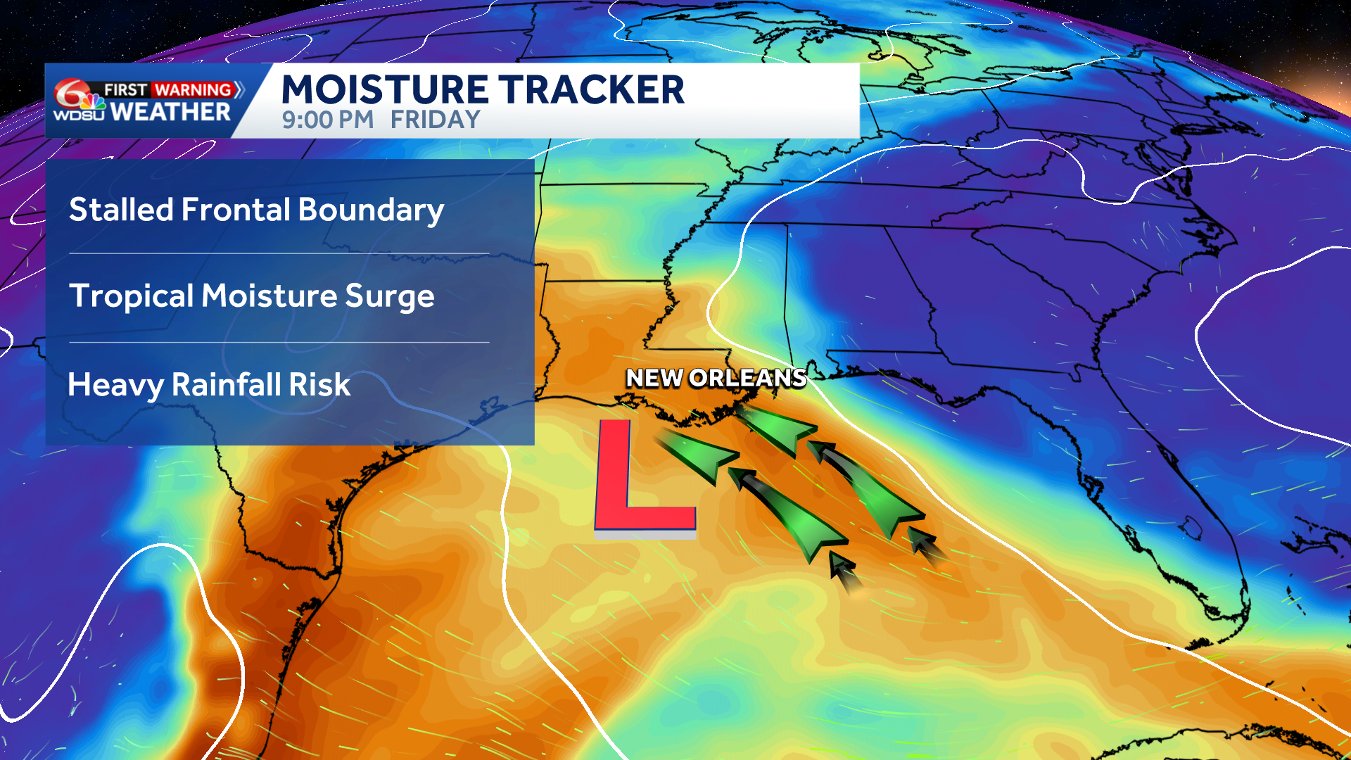 Southeast Louisiana flood risk Friday and Saturday as Gulf disturbance ...