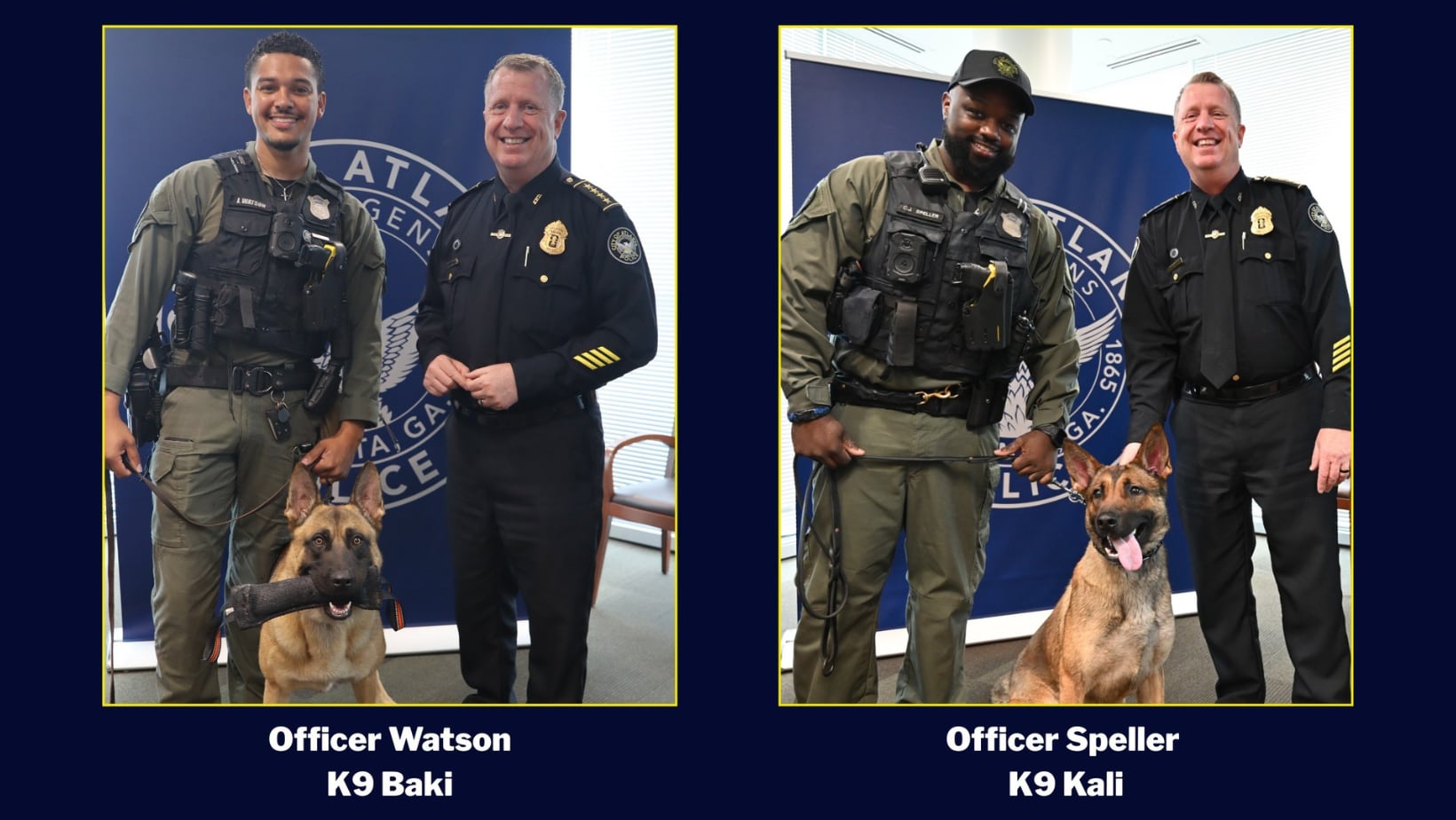 Atlanta police welcome 2 new K-9s, handlers to department