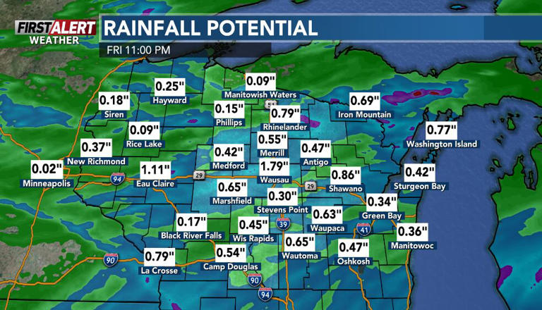 First Alert ending the work week for showers and chance of strong storms