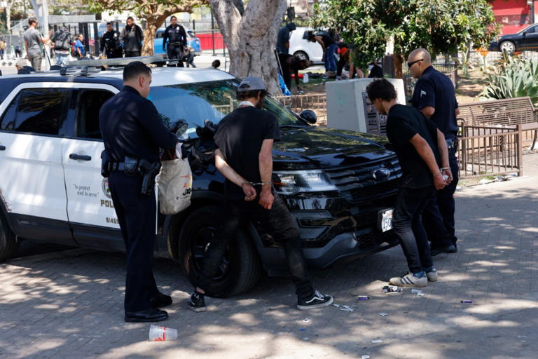 Drug-addled zombies rushed by cops in sweeping blitz of LA’s notorious ...
