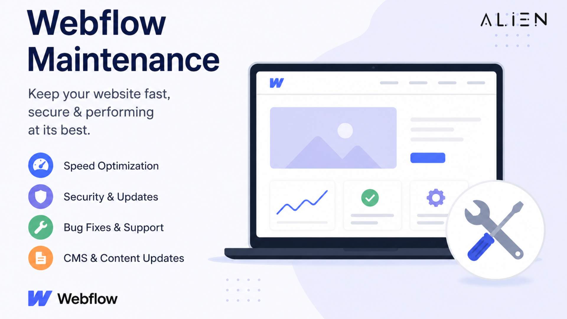 The top maintenance services for Webflow websites with optimal performance