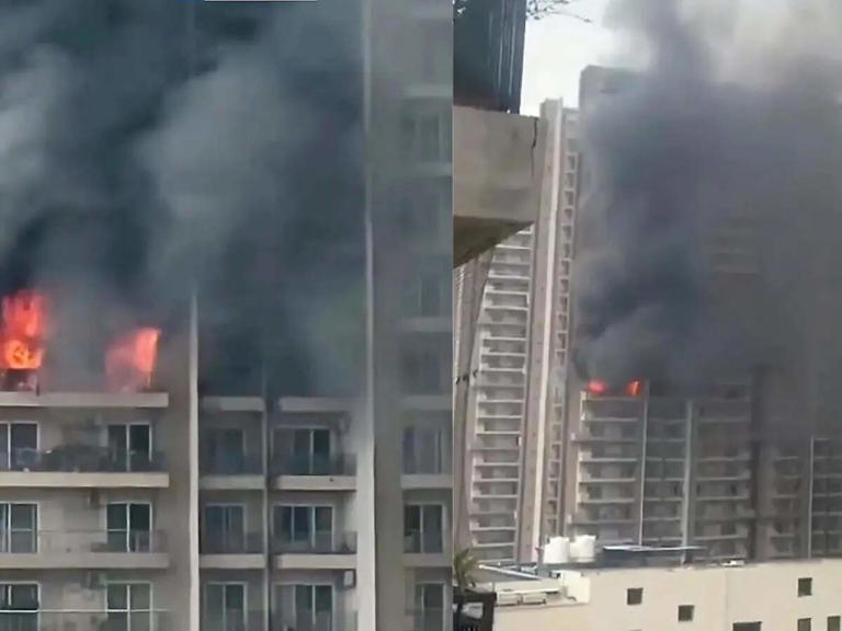 After Delhi Malviya Nagar fire, Noida high-rise in Sector 75 sees blaze ...