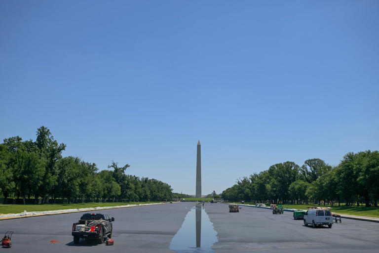Water begins refilling Reflecting Pool after Trump's renovation to ...