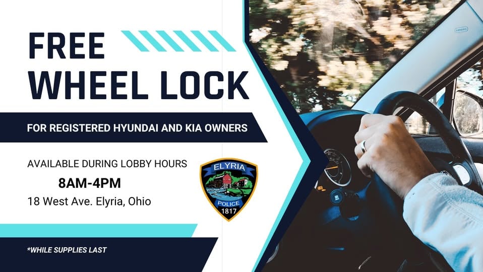 Elyria police offering free steering wheel locks for Kia and Hyundai owners