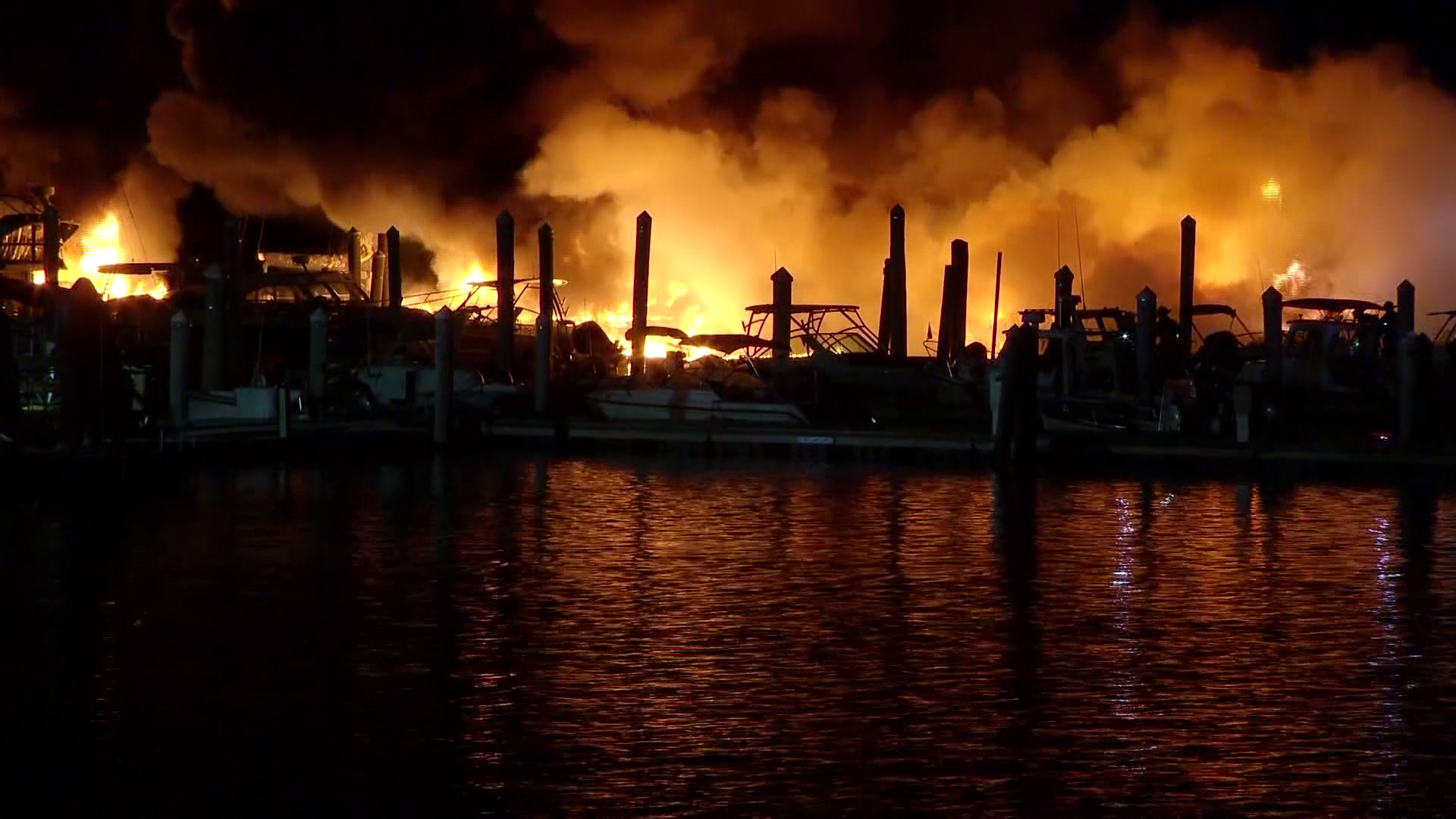 12 boats destroyed in massive fire at Winthrop yacht club