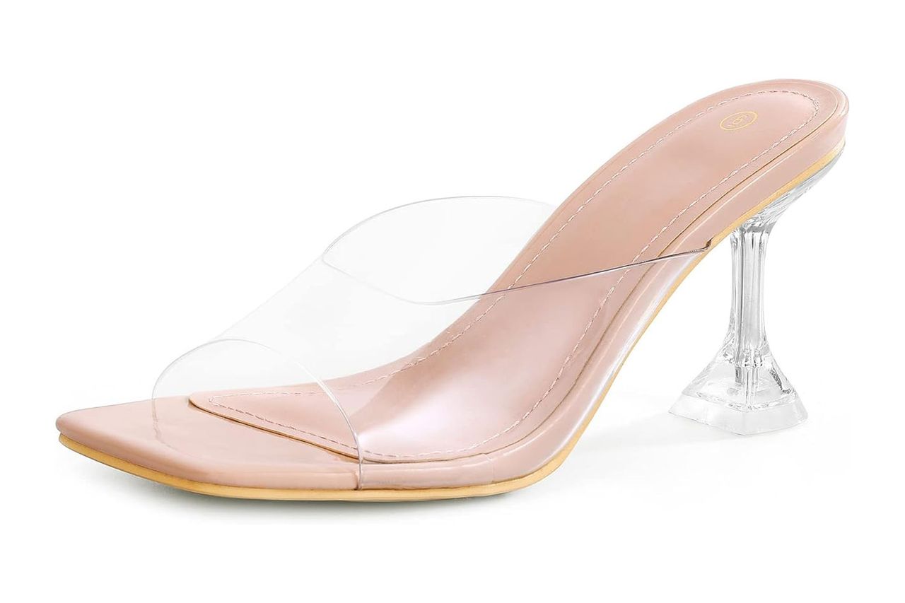 mysoft Women's Clear Heeled Sandals