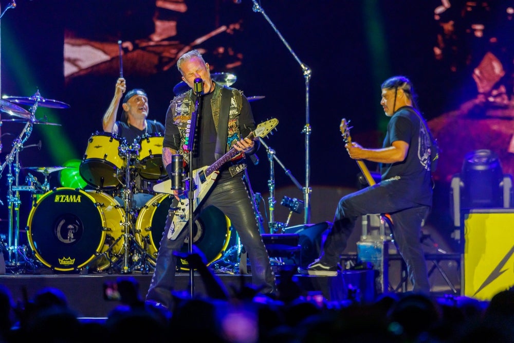 Metallica headlining the Temple Stage on day two of Sonic Temple at Historic Crew Stadium on May 9th, 2025.