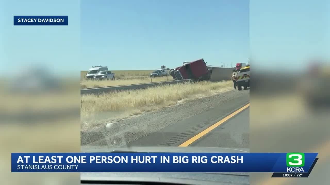 Big rig crash injures one on I-5 in Stanislaus County