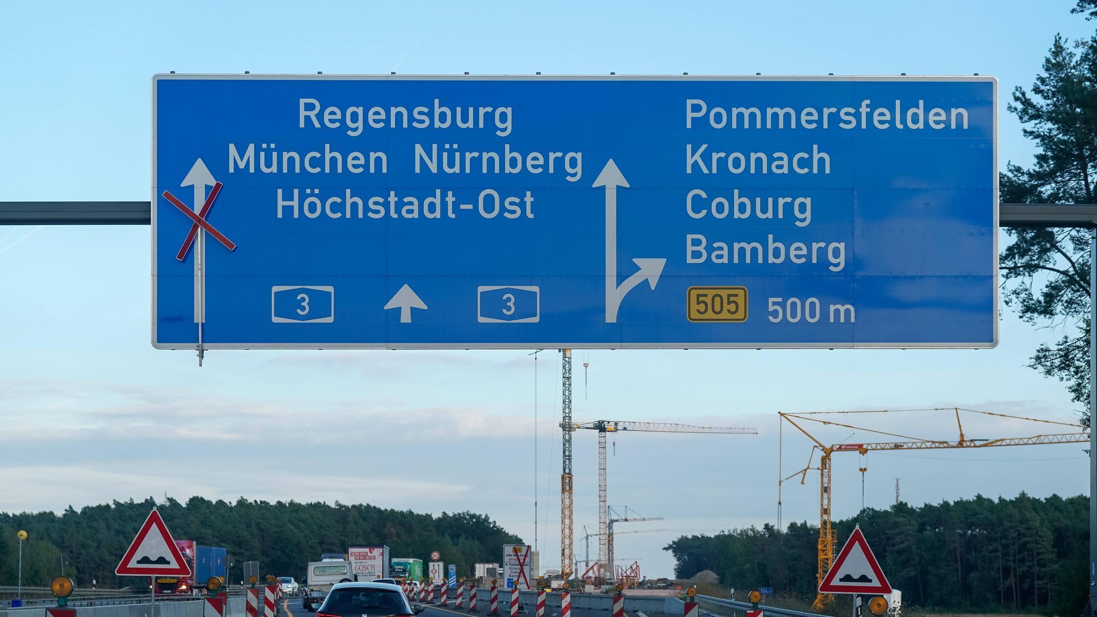 A3-Ausbau bei Erlangen: Bald ist eine komplette Ausfahrt gesperrt ...