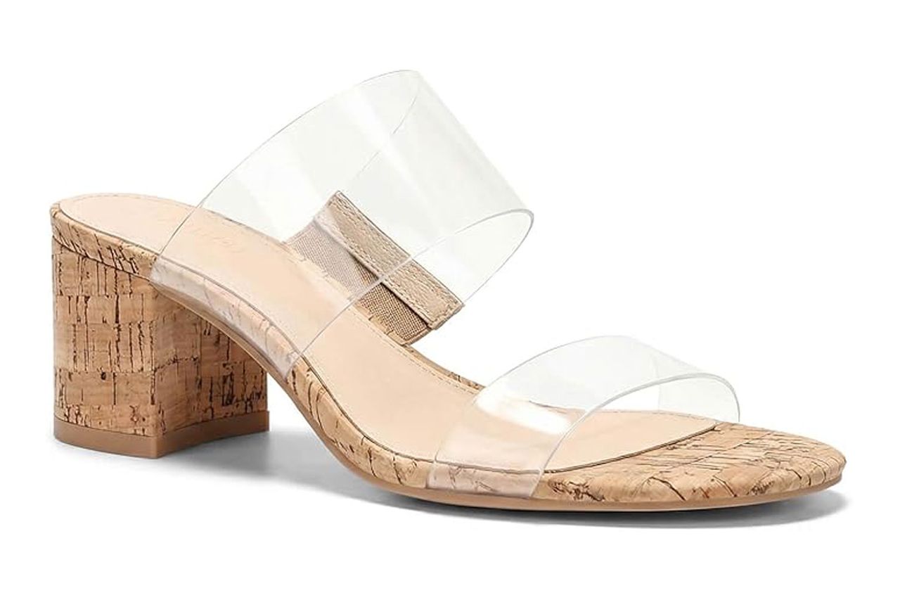 Coutgo Women's Clear Heeled Sandals