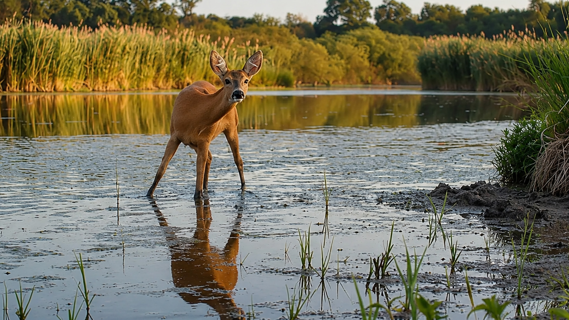A camera watched this waterway for days - then this deer arrived