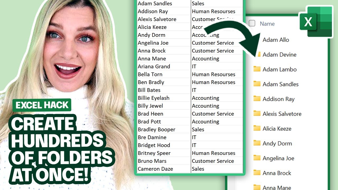 Create hundreds of employee folders in seconds with this Excel hack