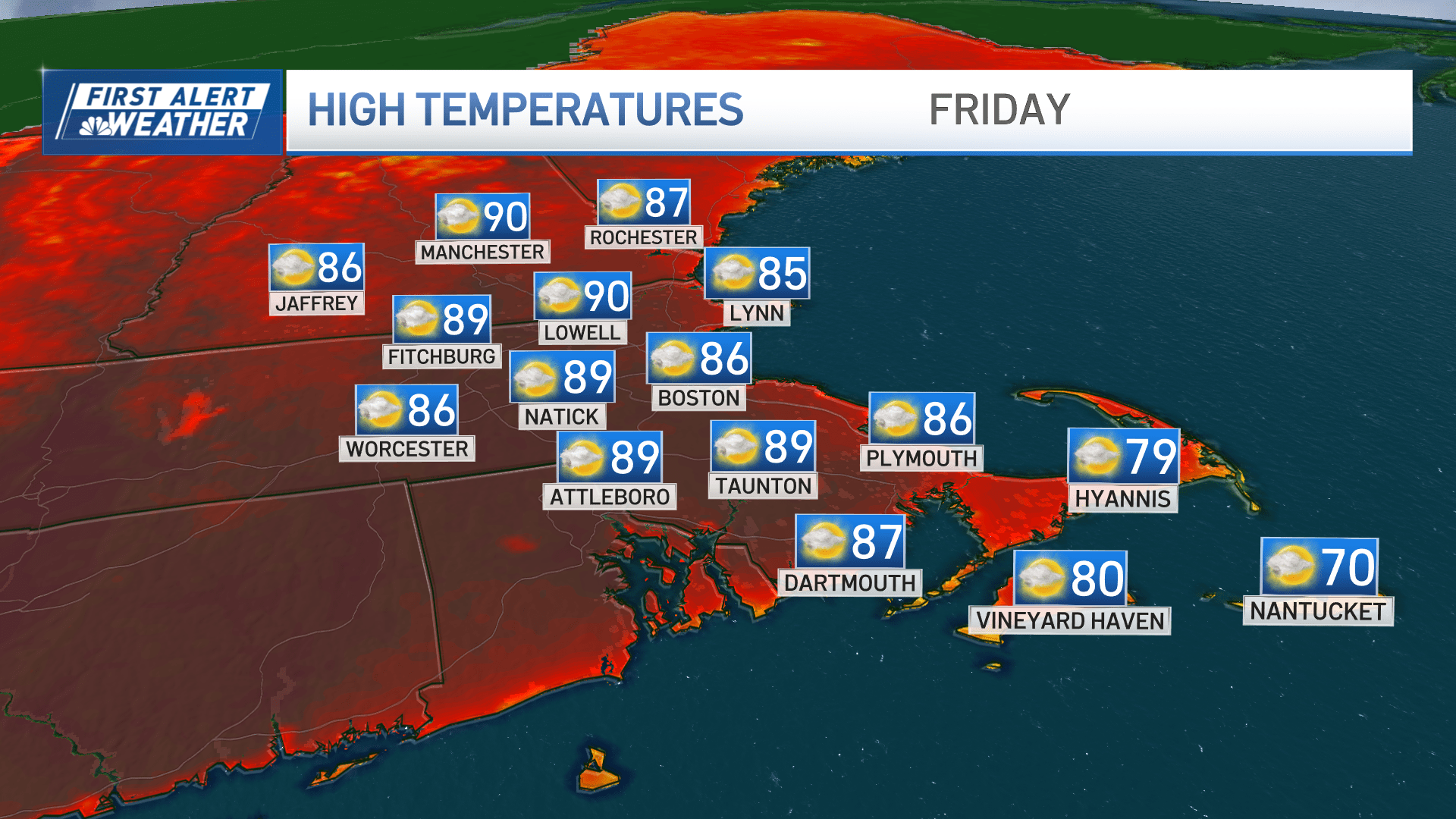 Several spots hit 90 degrees today, tracking possible thunderstorms ...