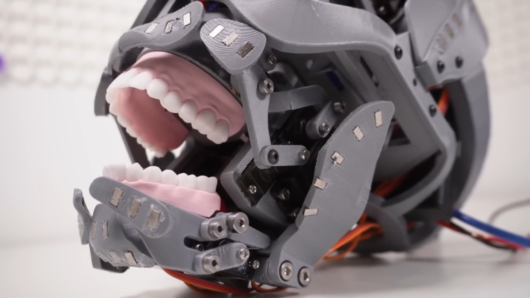 I built a pro version of my open-source animatronic robot head