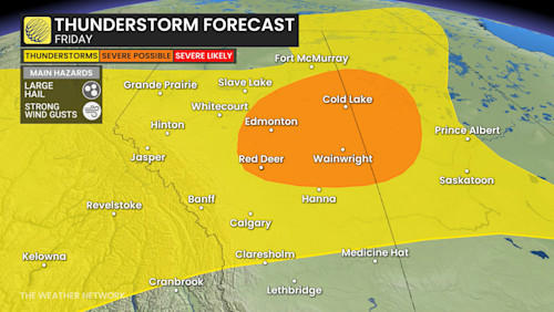 Large hail and strong winds: Severe storm threat hits Alberta