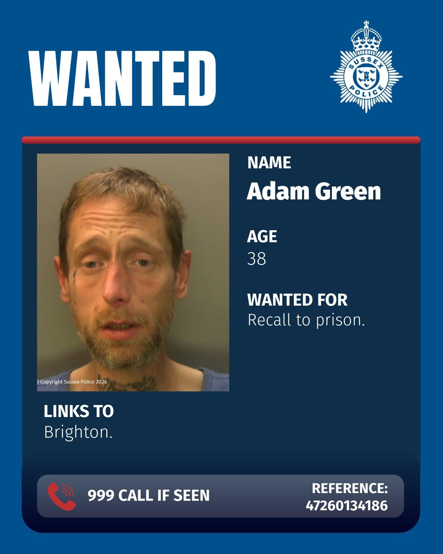 Police issue appeal to locate wanted men with links across Sussex