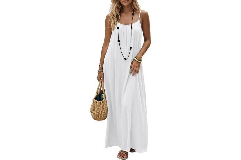 amazon white flowy dress say OUTFIT & ill get you s make sure youre following or it comes through blank!  ALL OOTD! cutest easy maxi and the cutest accessories! , #amazonootd #amazonfashion weight is 45KG Custom Short White Flowy Dress