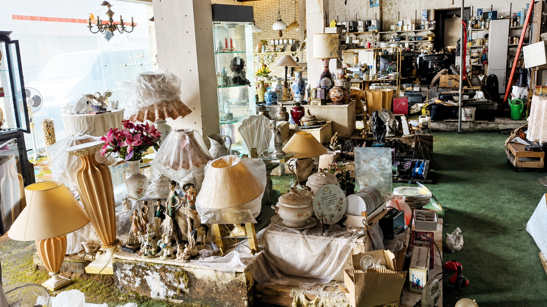 Rare antiques and vintage collectibles found at an abandoned property