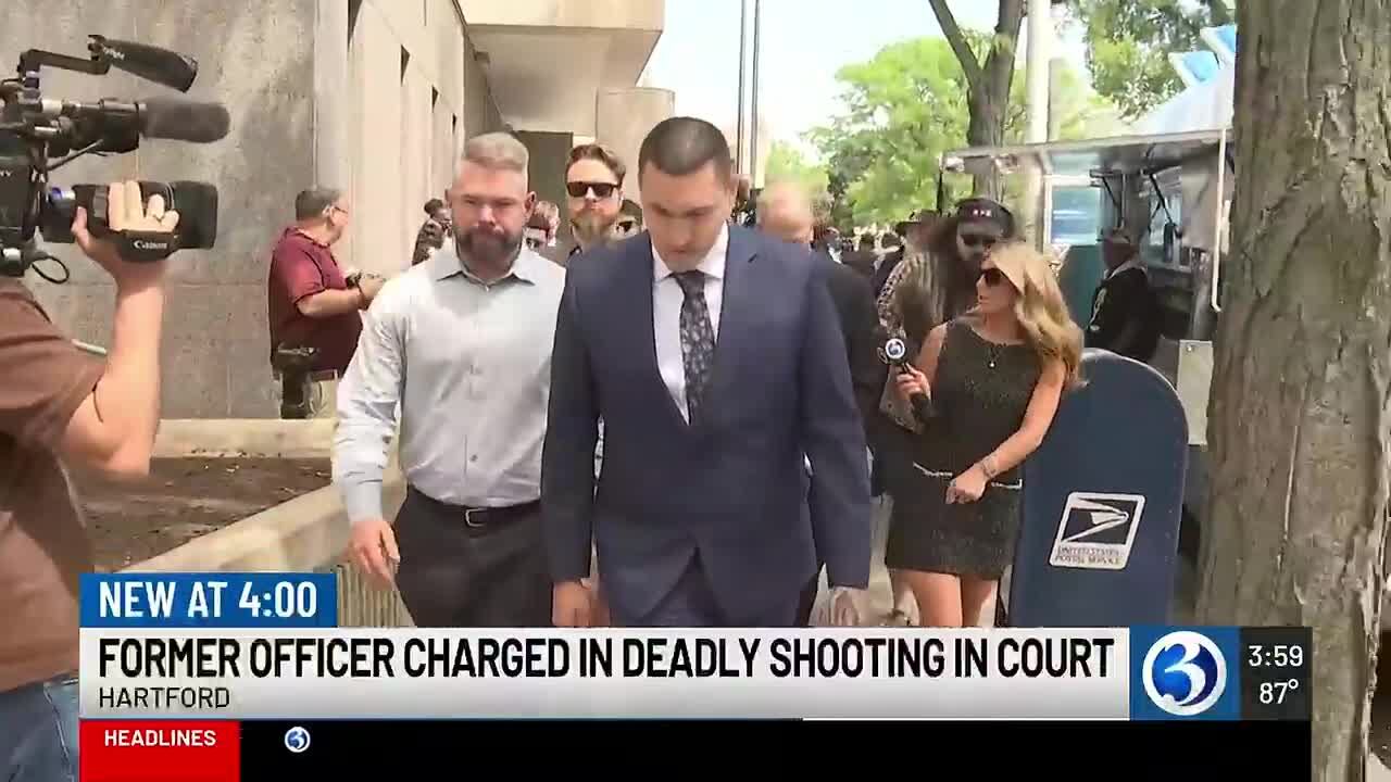 Former Hartford police officer charged in shooting death appears in court