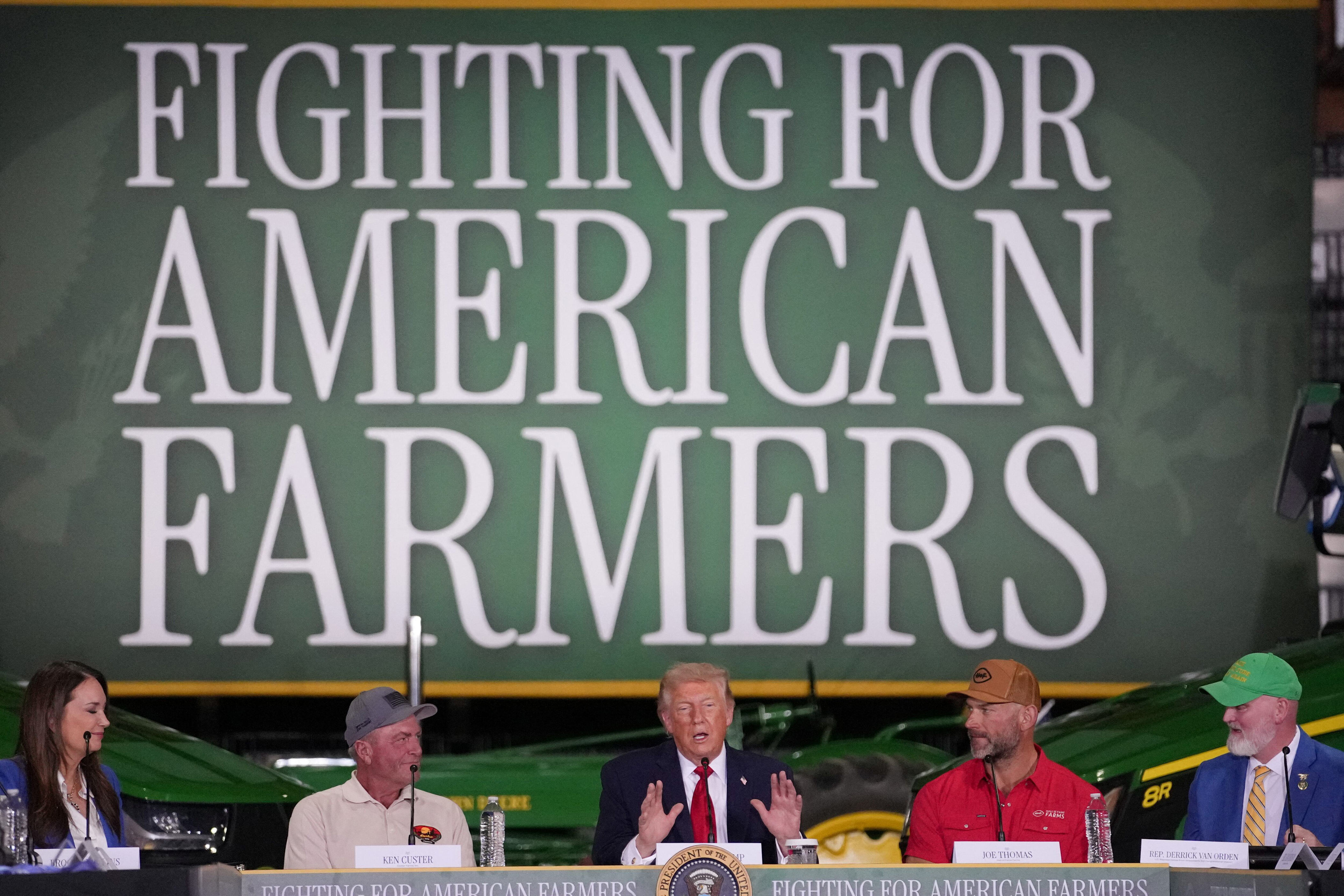 Trump, 79, tells farmers he’d rather be home watching TV
