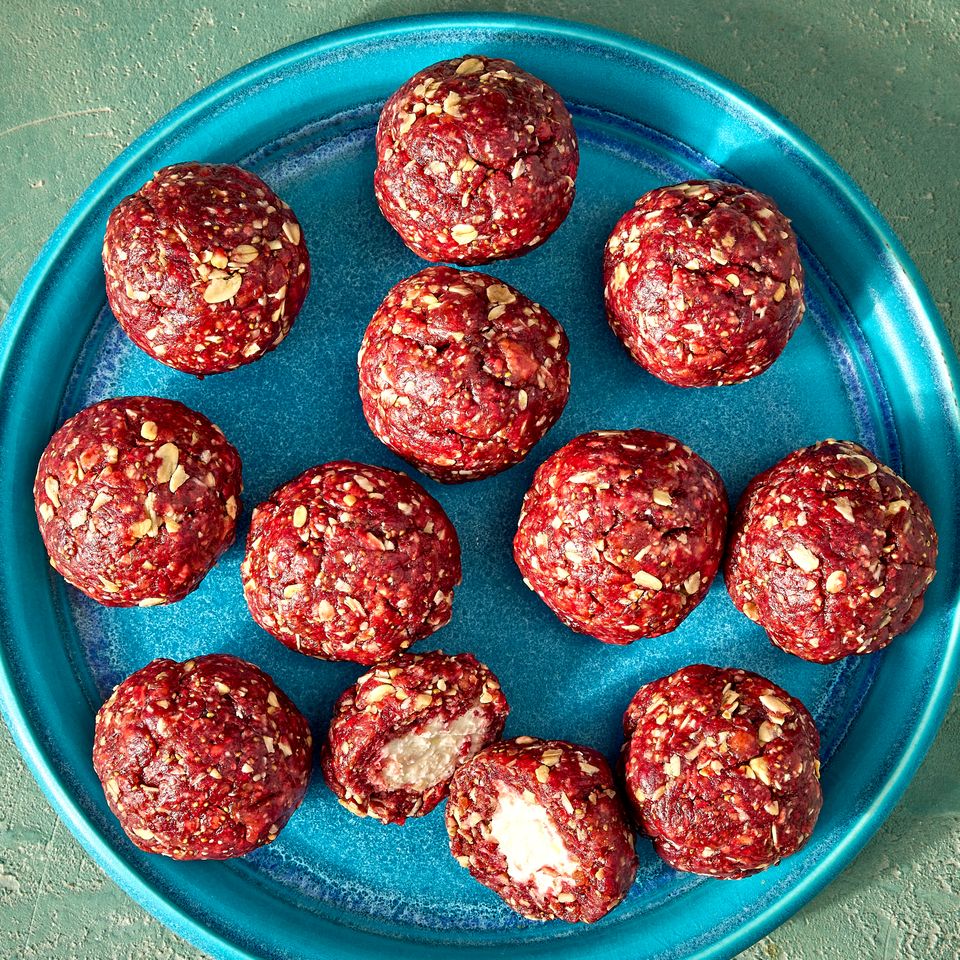 A recipe image of Strawberries & Cream Energy Balls