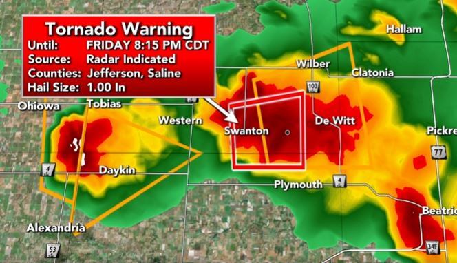 Tornado warning ends for Jefferson and Saline counties in southeast ...