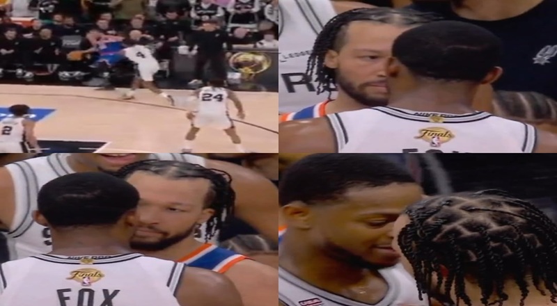 Jalen Brunson gives De’Aaron Fox an intense stare-down after Fox shoved ...