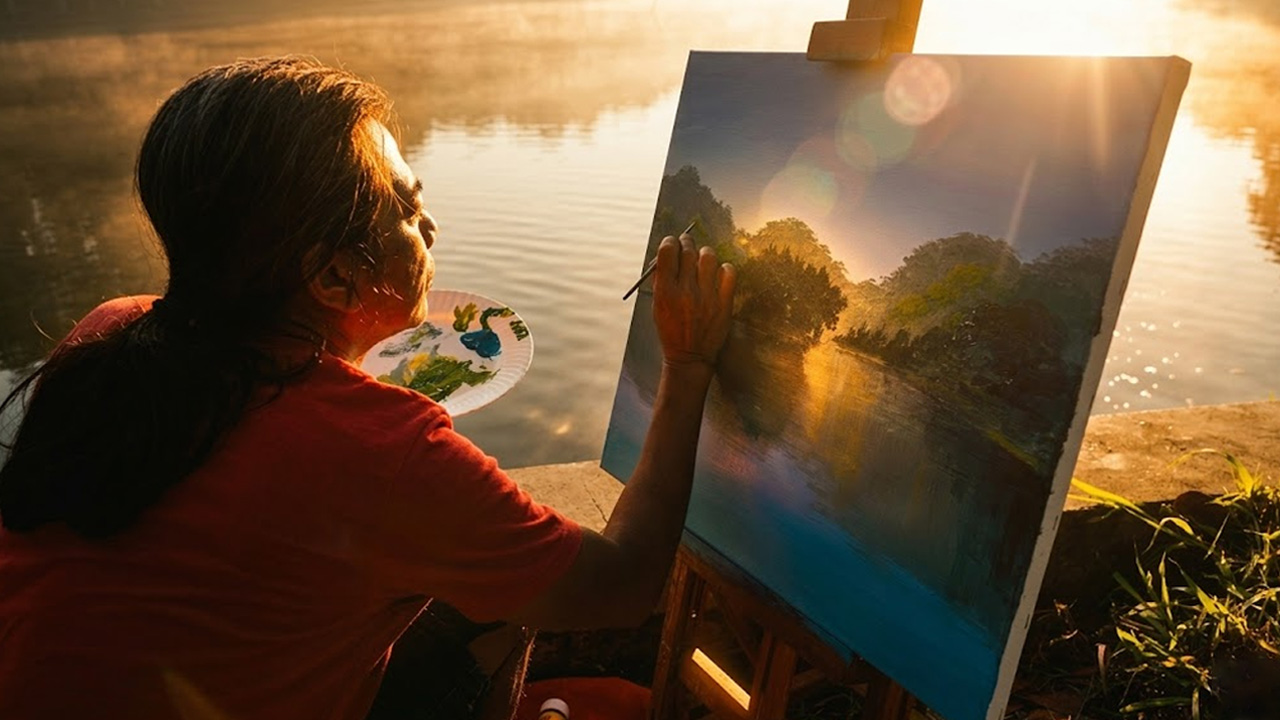 nature-painting-in-real-time-situ-gede-lake-plein-air-art-tutorial