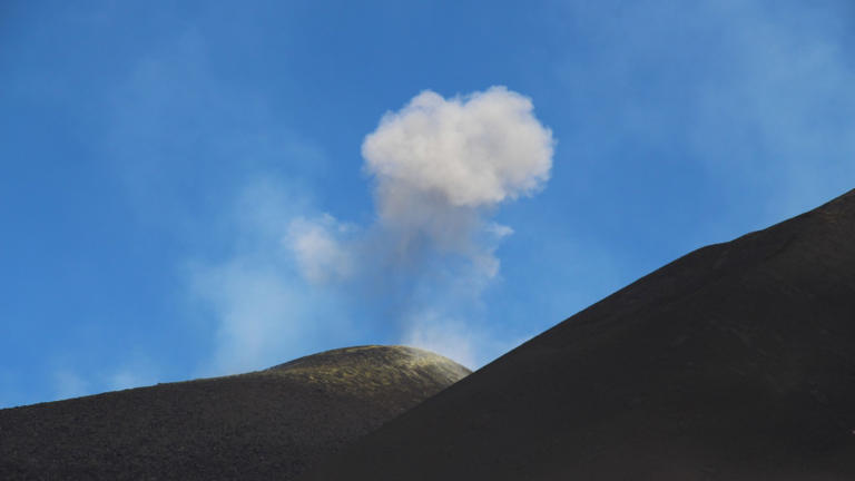 A pyroclastic flow burst from Mount Etna’s summit and raced down its ...