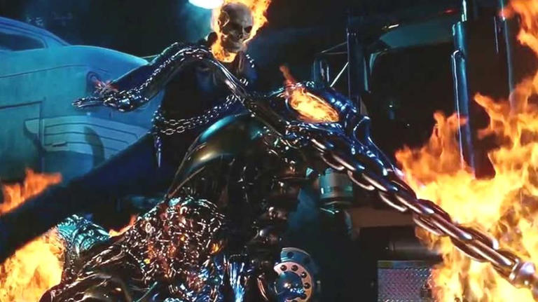 What motorcycle did Nicolas Cage ride in 'Ghost Rider'?