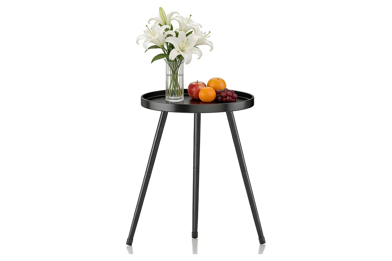 Small Round Side Table Metal End Table