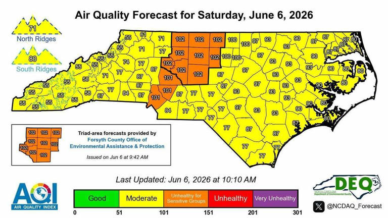 Code Orange air quality alert issued for Mecklenburg, other counties ...