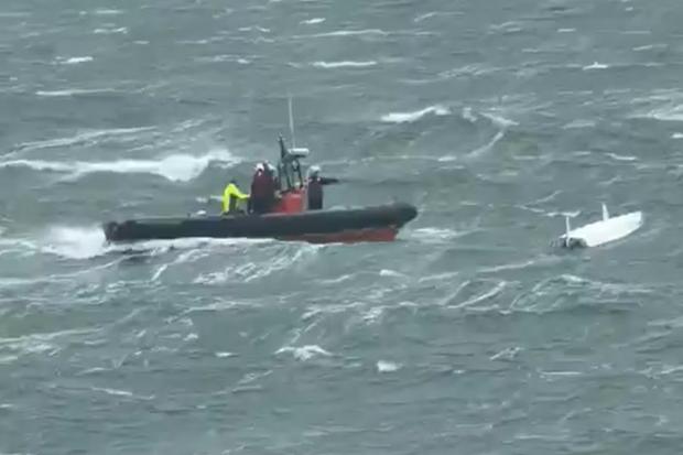 Red Funnel ferry assists with capsized dinghy rescue in the Solent