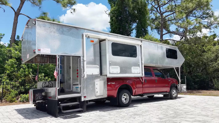This Ford Super Duty mega camper is one of the most extreme RVs ever