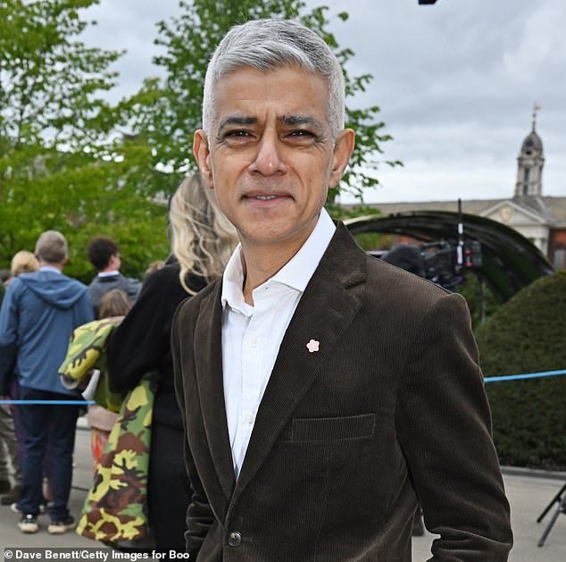 Mayor Sadiq Khan pictured in May. He is aiming for 80 per cent of journeys in the capital to be made by walking, cycling or public transport by 2041